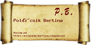 Polácsik Bertina névjegykártya